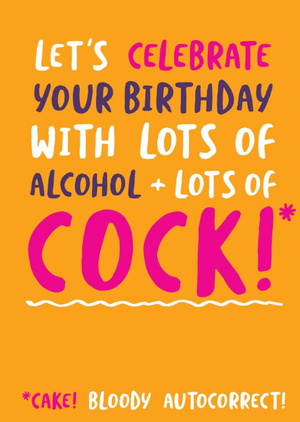 Banter! Funny Typographic Naughty Birthday Card