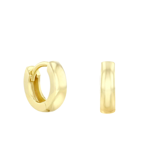 Soleil Collection Plain Huggie Earrings | 9K Solid Yellow Gold