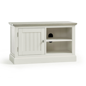 Brompton Painted Acacia and Ash Top Small TV Unit - Solid Hardwood