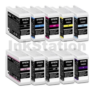10 Pack Epson T46S1 - T46SD UltraChrome Pro10 Genuine Ink Cartridges Combo [1PBK,1C,1M,1Y,1LC,1LM,1GY,1MBK,1LGY,1V]