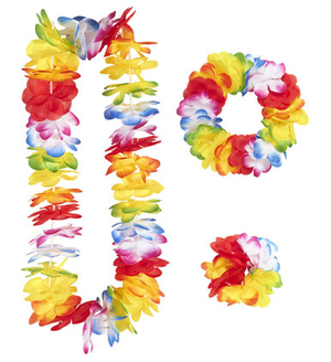 Rainbow Lei Hawaiian Set