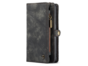 CaseMe 2-in-1 Synthetic Leather Wallet Case for Samsung Galaxy S22+ - Khaki/Grey