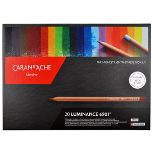 Caran d'Ache Luminance 6901 Professional Permanent Colour Pencil Box of 20 Assorted