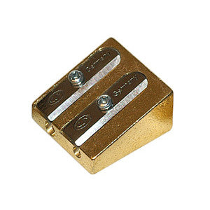 KUM Brass Wedge Double Hole Sharpener 300-2