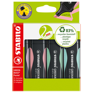 STABILO GREEN BOSS Pastel Highlighter Assorted Wallet of 4