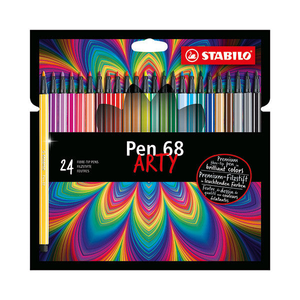 STABILO ARTY Pen 68 Premium Felt Tip Pen Wallet of 24