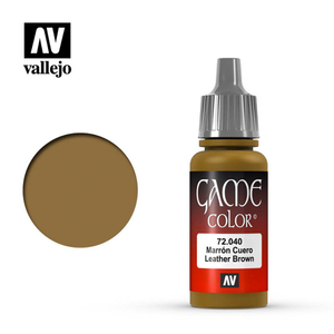 Vallejo Game Colour Leather Brown Acrylic Paint 18ml Dropper Bottle 72040