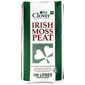 Clover Irish Sphagnum Moss Peat Soil Conditioner & Improver - 100L(full bale), Polythene Bag