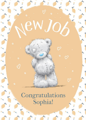 Tatty Teddy Lemon Pattern New Job Card
