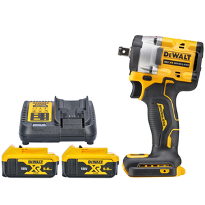 DeWalt DCF921 18V XR Cordless Brushless 1/2" Hog Ring Impact Wrench with 2 x 5.0Ah Batteries & Charger