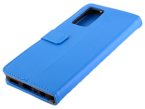 Synthetic Leather Wallet Case with Stand for OPPO A96/A76 4G - Blue