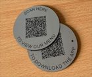 Steel Effect QR Code Table Discs - 50mm