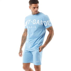 Avant Garde Mens Archive T-Shirt And Shorts Set Blue