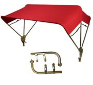 Red Complete 3 Bow 40" Tractor Buggy Top Umbrella w/ Fender Mounts