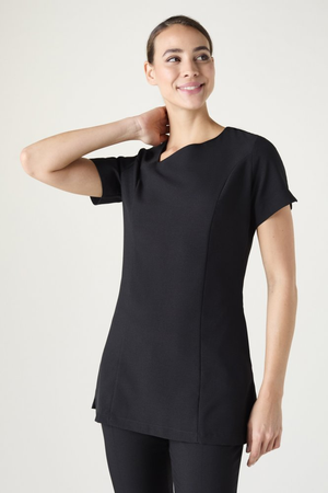 SJ Women's Scooped Angle Neckline Tunic, Black