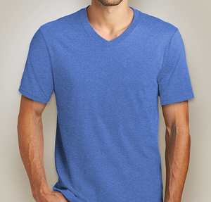 District V.I.T. V-Neck T-shirt - Heathered Royal