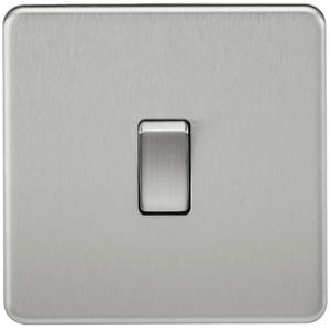 SF2000BC Screwless 1G 2W Switch in Brushed Chrome
