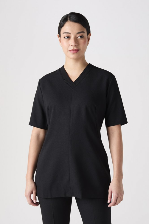 SJ Women's Crepe V-Neckline Tunic with Pockets, Black reviews