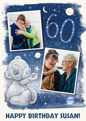 Tatty Teddy Age 60 Photo Upload Birthday Card