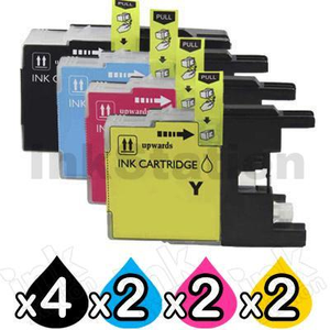 10 Pack Compatible Brother LC40 Ink Cartridges [4BK,2C,2M,2Y]