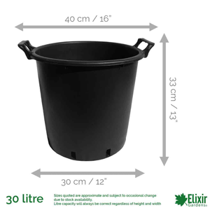 Large Pots with Handles with Optional Saucers (30L-130L Sizes) - 30 Litre + Saucer, 3