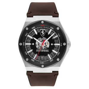 Scuderia Ferrari Aspire Brown Leather Black Dial Men's Watch - 830844