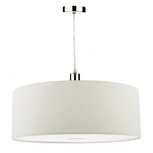 Dar RON862 Ronda Easy Fit 60CM Faux Silk White Drum Shade
