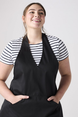 SJ V-Neck Apron, Black