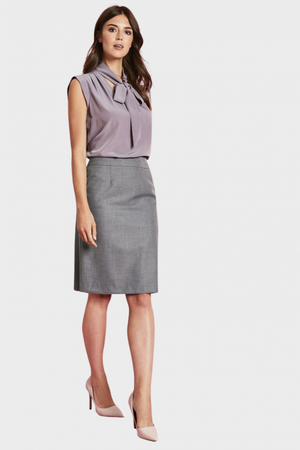 Alderley Women's Alderley Pencil Skirt, Regular Fit, Grey Sharkskin