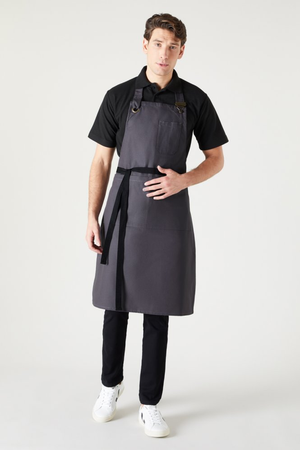 SJ Canvas Clip Bib Apron, Grey