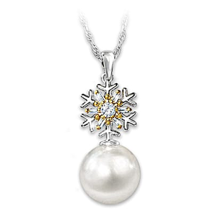 Pearls Of Joy Snowflake Pendant Necklace
