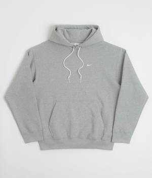 Nike Solo Swoosh Hoodie - Dark Grey Heather / White