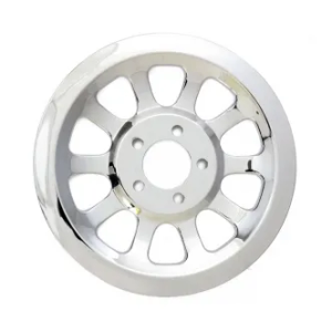 DOSS Pulley Cover In Chrome Finish for Harley Davidson 2007 to 2021 Softail and 2007 Touring with 66 tooth pulley (77011)