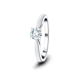 Certified Solitaire Diamond Engagement Ring 0.20ct G/SI Quality 18k White Gold