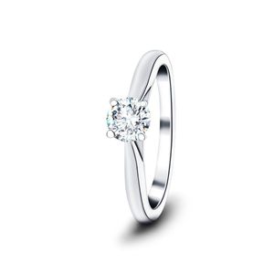 Certified Solitaire Diamond Engagement Ring 0.25ct G/SI Quality In Platinum