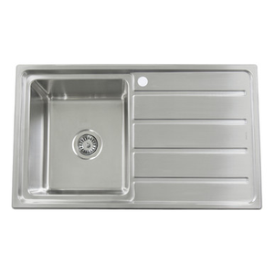 Projix Single Left Hand Bowl Kitchen Sink Stainless Steel 1 Tap Hole [182109]