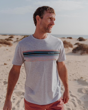 Retro Stripe Short Sleeve T-Shirt in Grey
