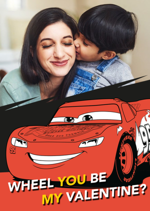 Disney Cars Lightning McQueen Valentine's Day Photo Upload Card