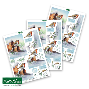 Die Cut Decoupage – Robin On Pot (pack of 3)
