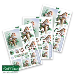 Die Cut Decoupage – Robin On Spade (pack of 3)