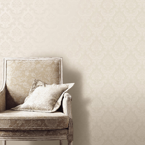 Galerie Simply Silks 4 Feathered Damask Ivory Metallic Wallpaper - SK34763
