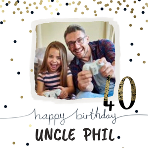 Moonpig Ling Design Illustrated Trendy Photo Upload 40 Birthday Card
