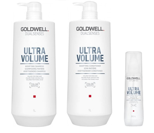 Goldwell Dualsenses Ultra Volume Shampoo 1000ml, Conditioner 1000ml and Spray 150ml