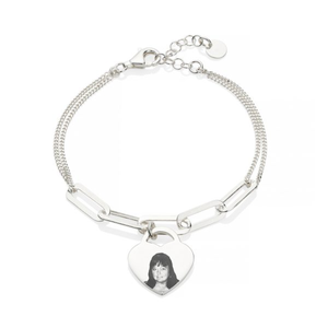 Silver Link Photo Bracelet