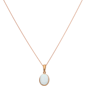 New 9ct Rose Gold Cultured Opal Pendant & Necklace