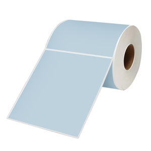 1 Roll 100mm X 150mm Perforated Direct Thermal Labels Blue - 350 Labels per Roll