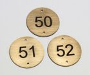 Brushed Brass Effect Table Numbers - 50mm