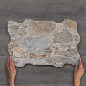 Muralla Stone-Effect Porcelain Ocre Tile 60x40cm