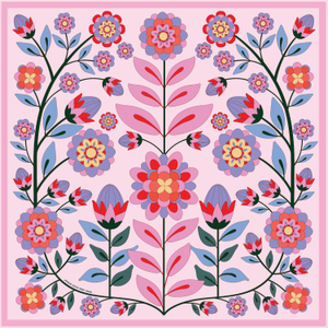 Silk Scarf Of Pink Garden