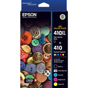 Epson 410 1 x Black, Photo Black, Cyan, Magenta, Yellow Ink Cartridge (Original)